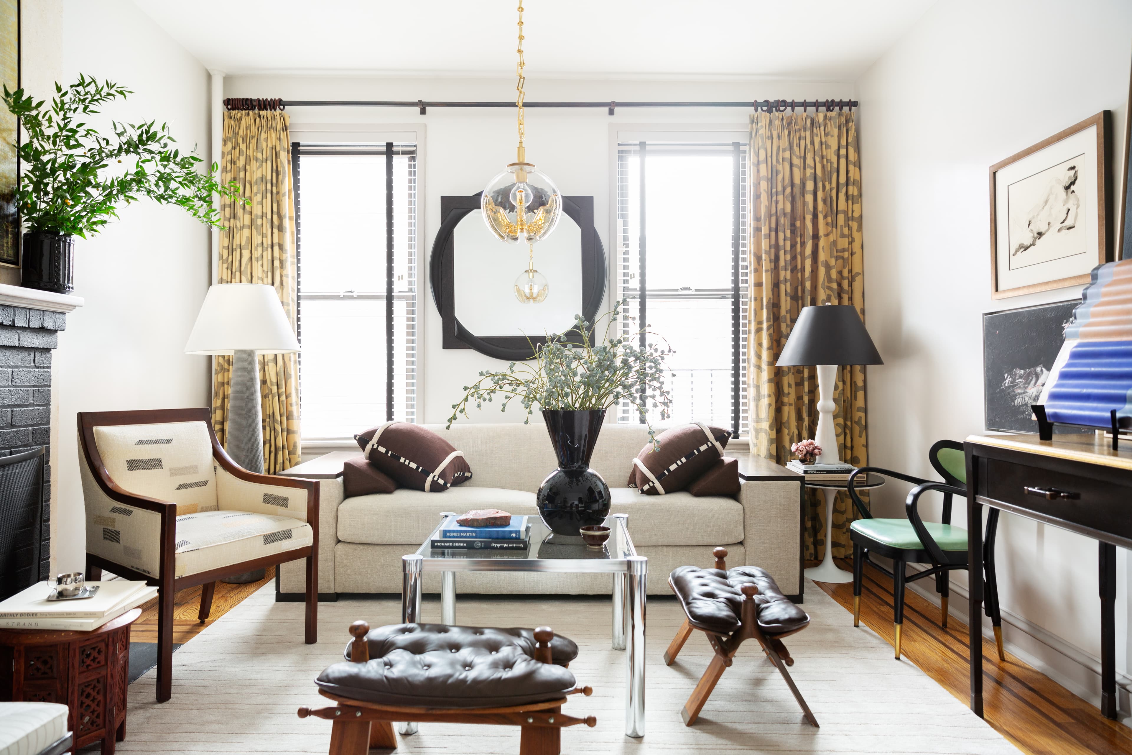Peter Sandel's West Village living room featured by Luxe Interiors and Design